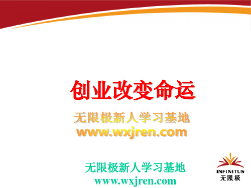 无限极新人成功起步讲座课件资料_创业改变命运