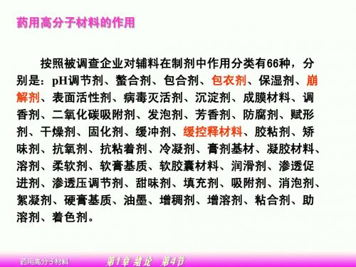 药用高分子材料  第一章 第四节