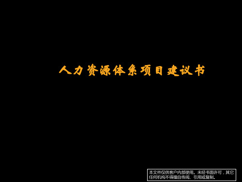 人力资源体系项目建议书ppt课件