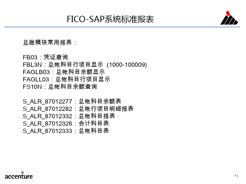 SAP标准报表培训