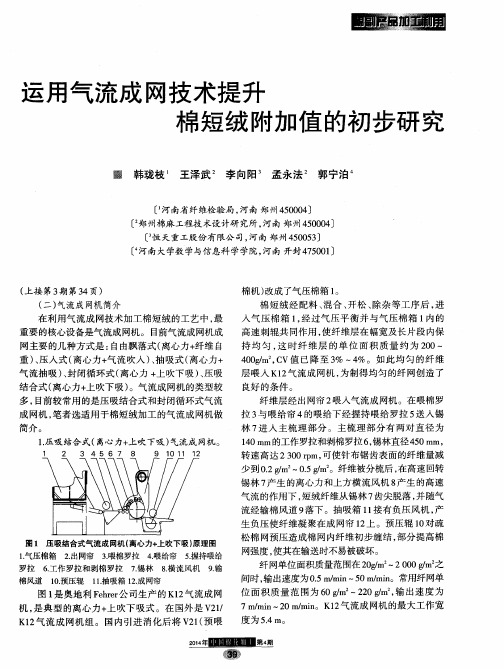 运用气流成网技术提升棉短绒附加值的初步研究