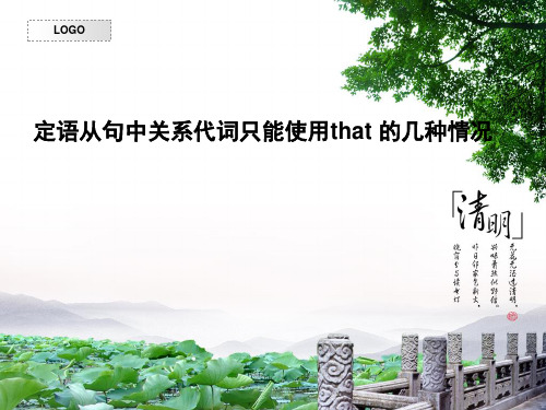 定语从句中关系代词只能使用that的几种情况1