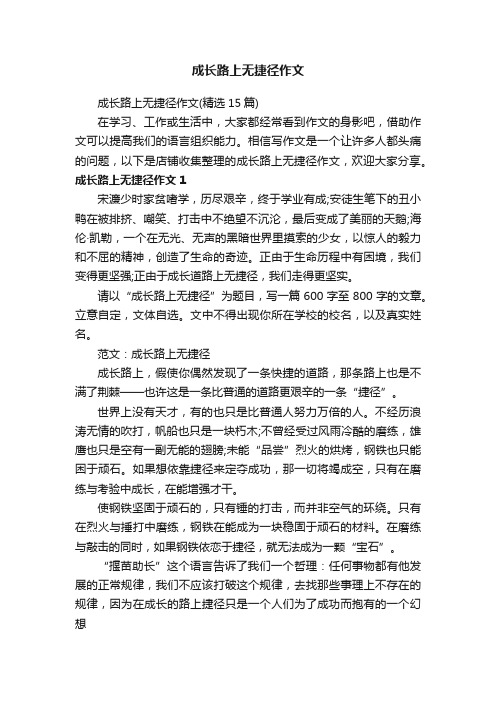成长路上无捷径作文