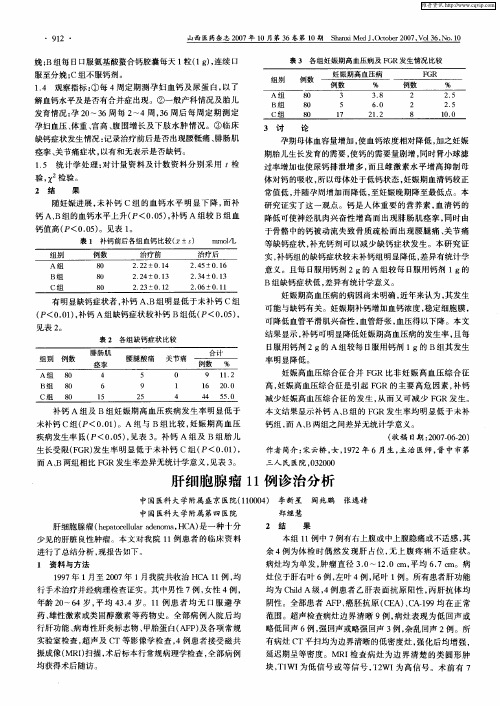 肝细胞腺瘤11例诊治分析