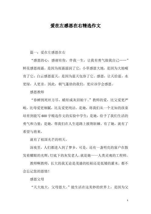 爱在左感恩在右精选作文