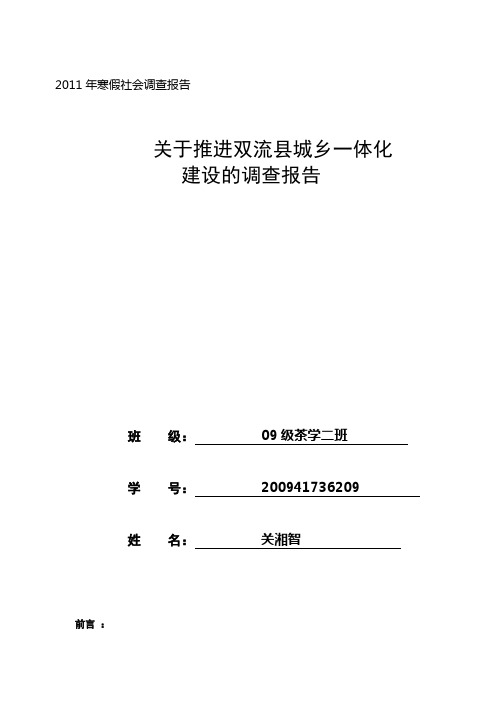 2011 寒假社会实践报告 - 副本