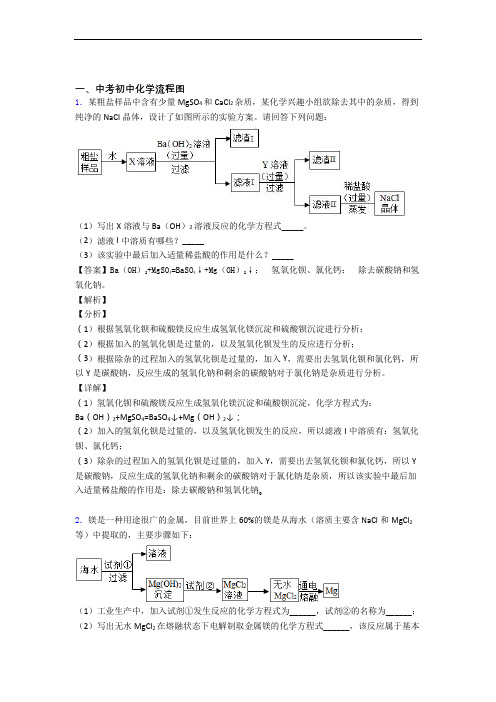 合肥备战中考化学流程图(大题培优)