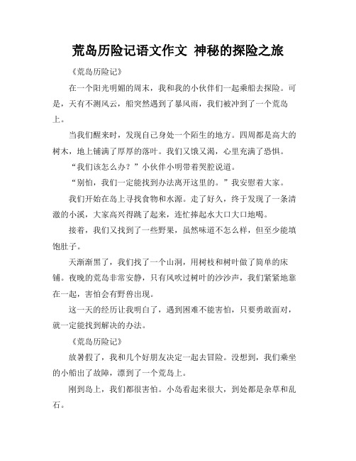 荒岛历险记语文作文 神秘的探险之旅