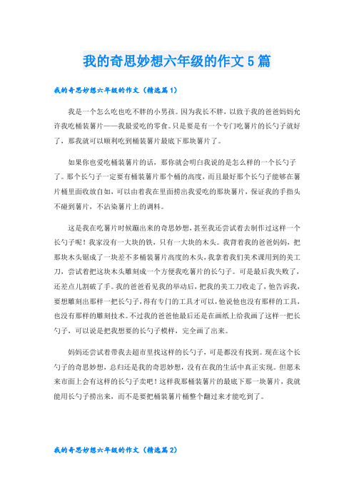 我的奇思妙想六年级的作文5篇