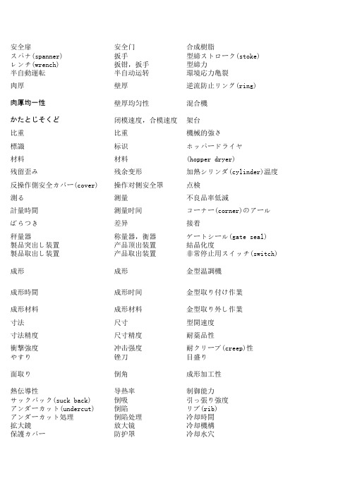 成形用日本语