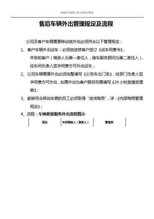 车辆外出车管理规定