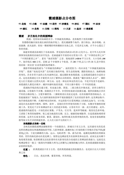 霞浦摄影点分布图