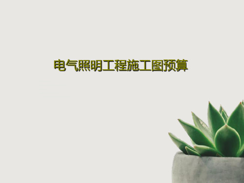 电气照明工程施工图预算120页PPT