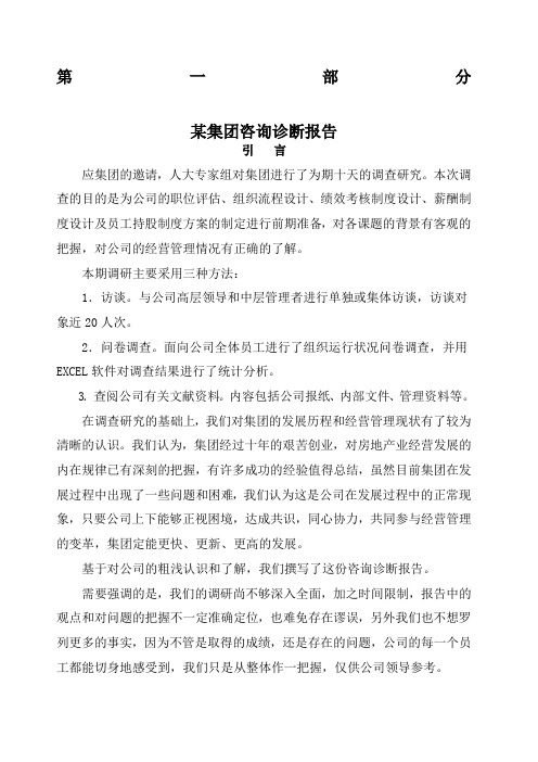 集团咨询诊断报告第一部分