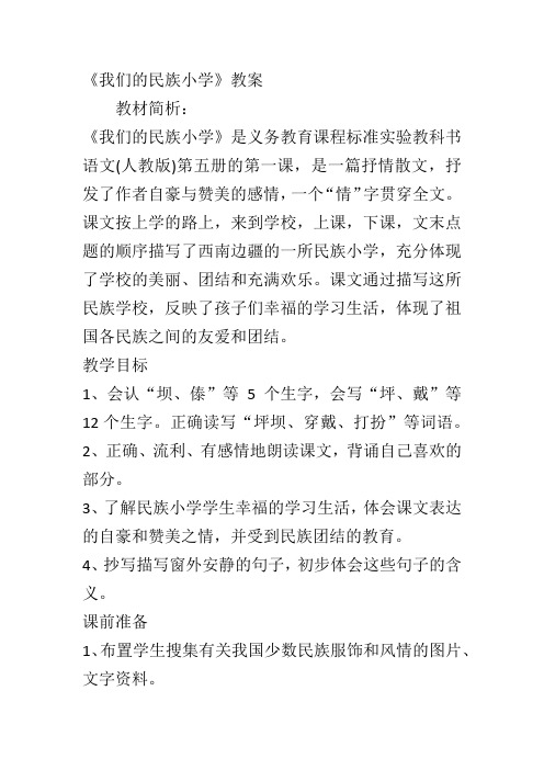 我们的民族小学教案