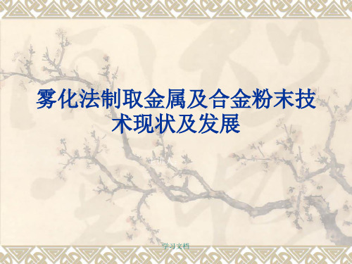 雾化法制取金属及合金粉末技术专题