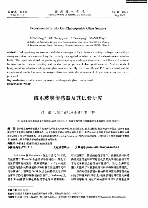硫系玻璃传感器及其试验研究