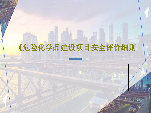 《危险化学品建设项目安全评价细则PPT文档47页