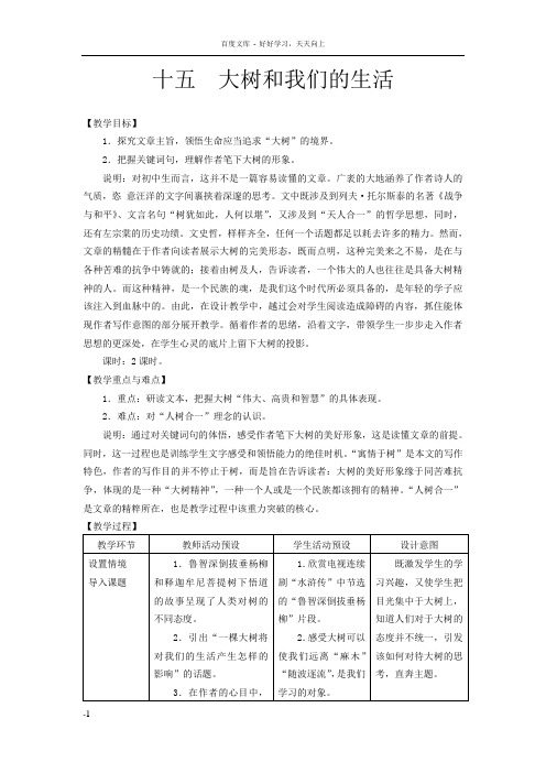 大树和我们的生活