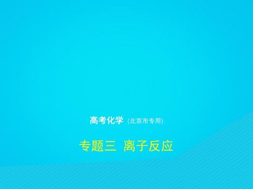 北京市2019版高考化学：专题(3)离子反应ppt复习课件(含答案, )
