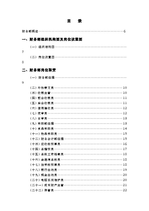 财务部组织机构图与岗位设置图