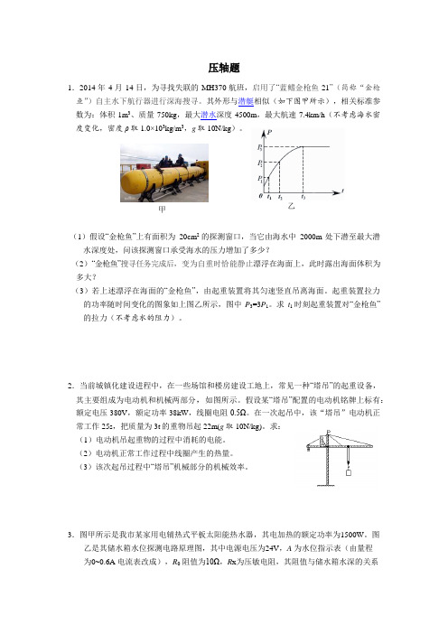 (完整word版)九年级物理压轴题