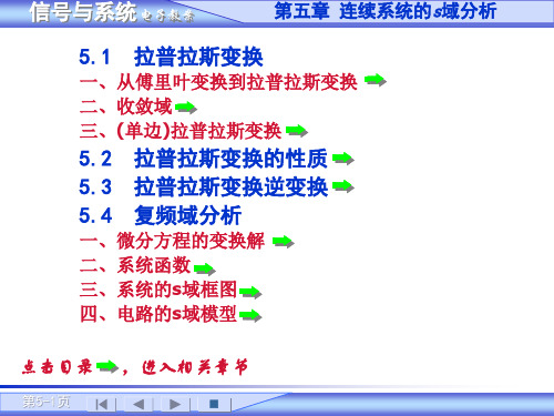 信号与系统 第五章 连续系统的s域分析