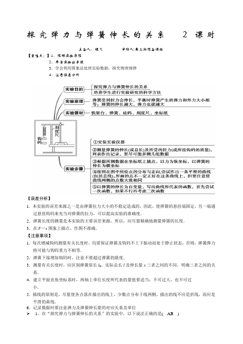 实验探究弹力与弹簧伸长量的关系