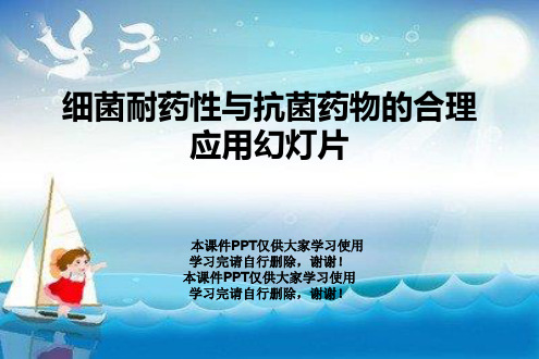 细菌耐药性与抗菌药物的合理应用幻灯片
