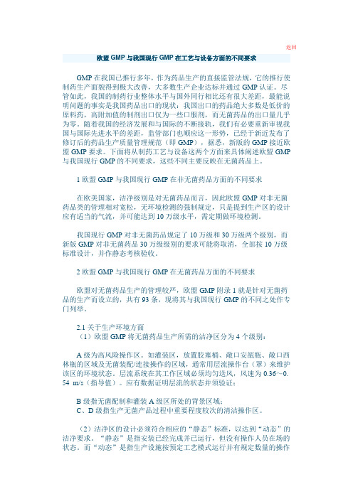 GMP级别要求