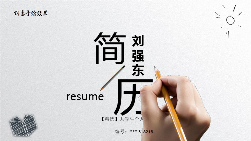 【精选】大学生个人简历PPT模板