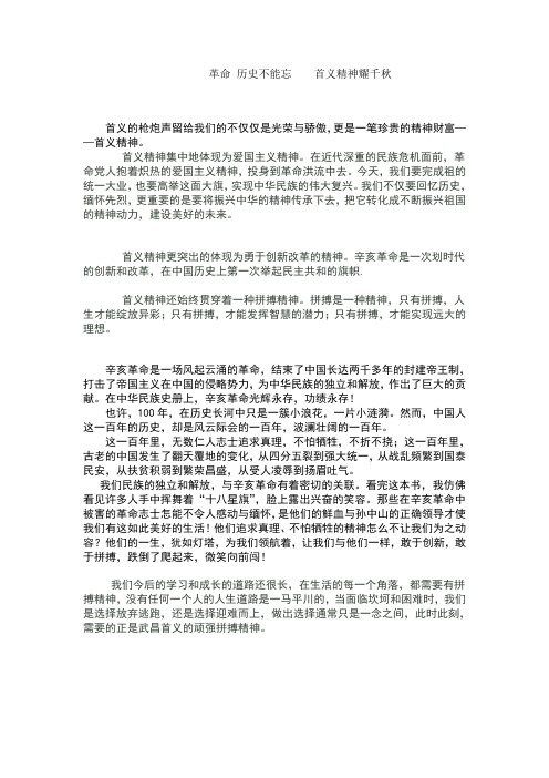 革命 历史不能忘    首义精神耀千秋