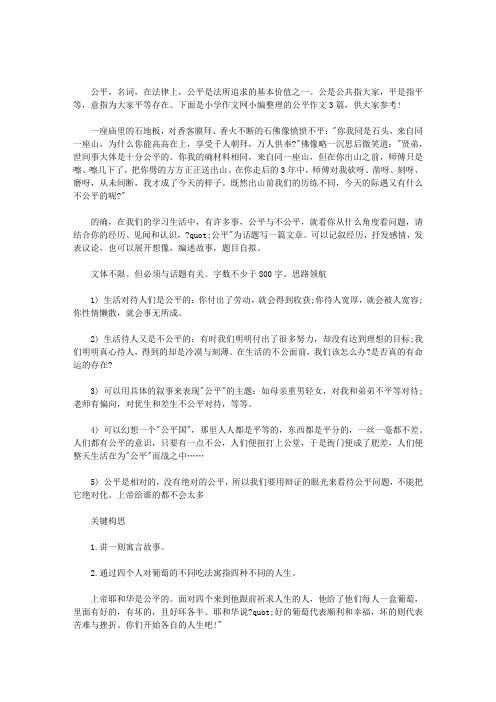 关于上帝是公平的作文｜公平作文3篇