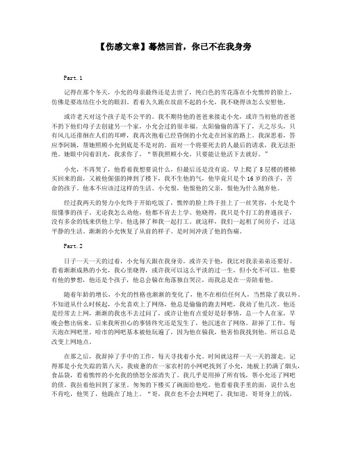 【伤感文章】蓦然回首,你已不在我身旁