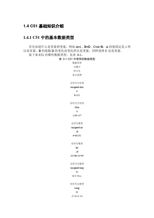 51单片机入门零基础1.4 C51基础知识介绍