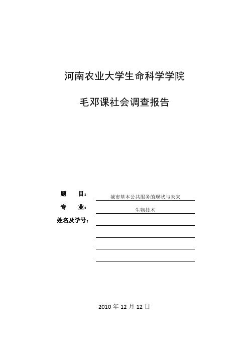 毛邓课社会调查报告
