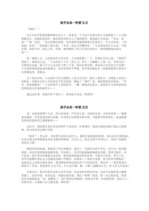 放手也是一种爱作文

