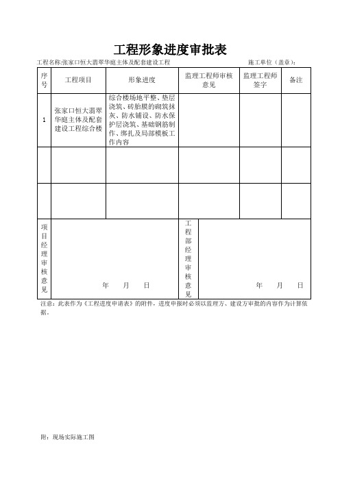 2、形象进度审批表