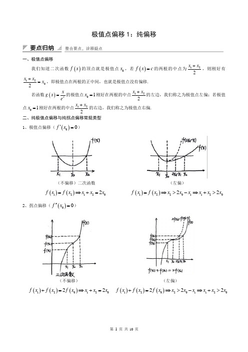 极值点偏移1：纯偏移(教师版)