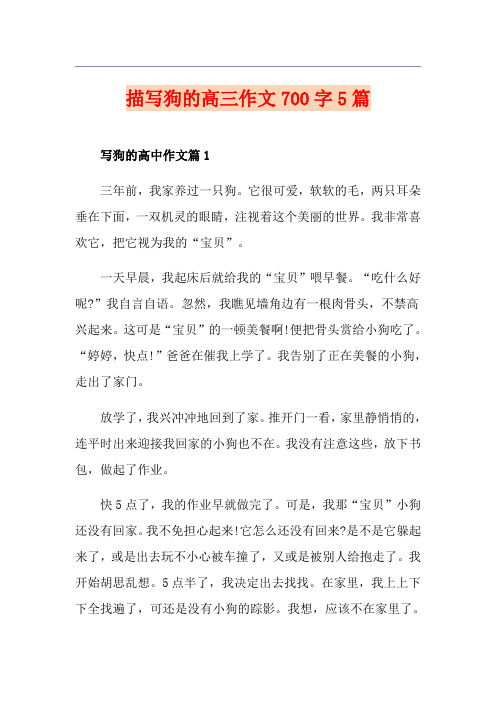 描写狗的高三作文700字5篇