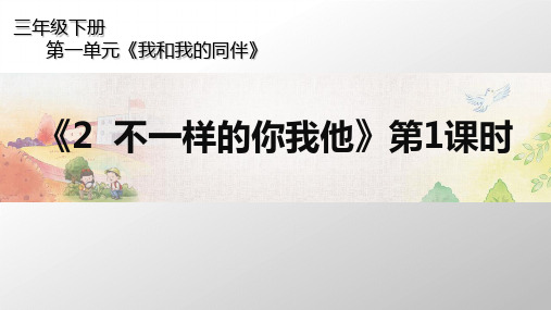 《不一样的你我他》PPT人教部编版道德与法治课件1