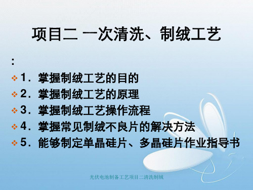 光伏电池制备工艺项目二清洗制绒