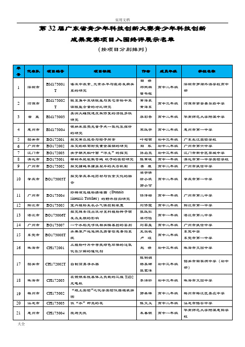 32届科技创新比赛作品