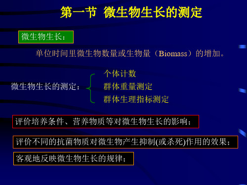 第一节  微生物生长的测定