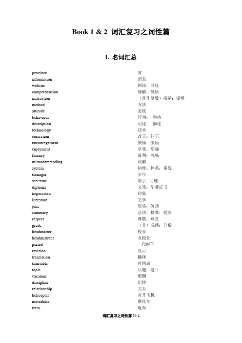 Book 1—2 词汇汇总之词性篇