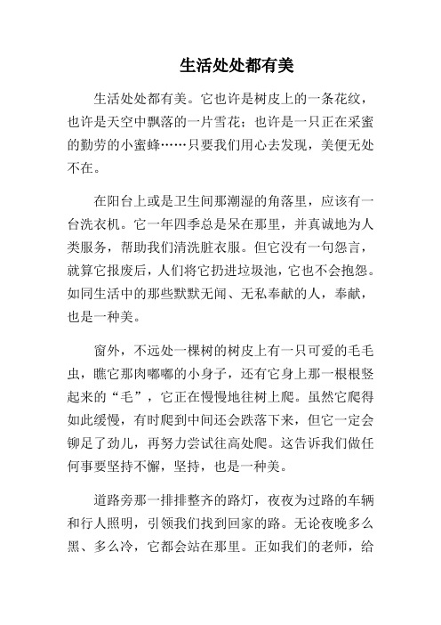 小学生作文选《生活处处都有美》