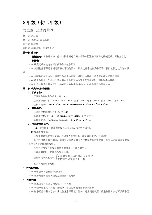 2020年中考物理知识点