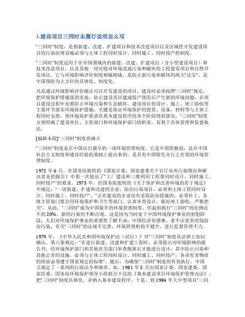 三同时执行情况说明