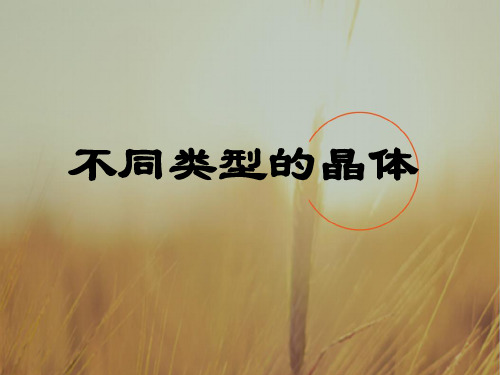 最新-高中化学 专题一 第一单元 不同类型的晶体课件 苏教版必修2 精品 