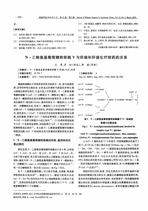 N-乙酰氨基葡萄糖转移酶V与肝癌和肝癌化疗耐药的关系